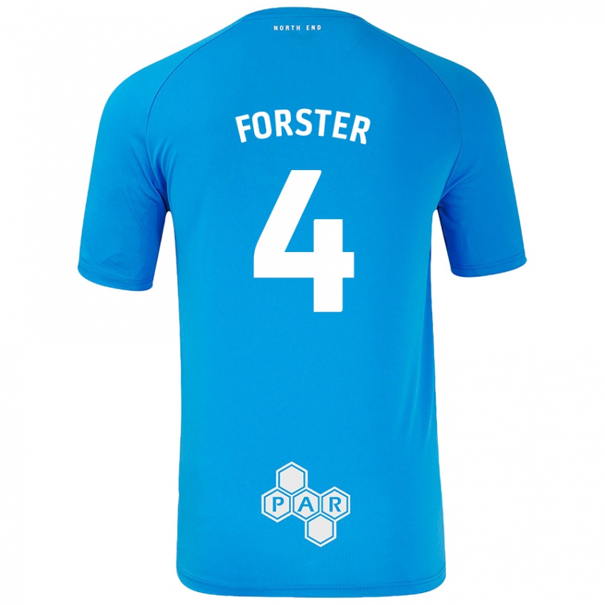 Niño Camiseta Hannah Forster #4 Azul Cielo 2ª Equipación 2024/25 La Camisa Chile