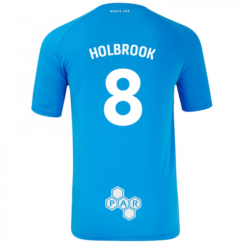 Niño Camiseta Jess Holbrook #8 Azul Cielo 2ª Equipación 2024/25 La Camisa Chile