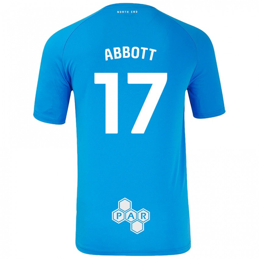 Niño Camiseta Becky Abbott #17 Azul Cielo 2ª Equipación 2024/25 La Camisa Chile