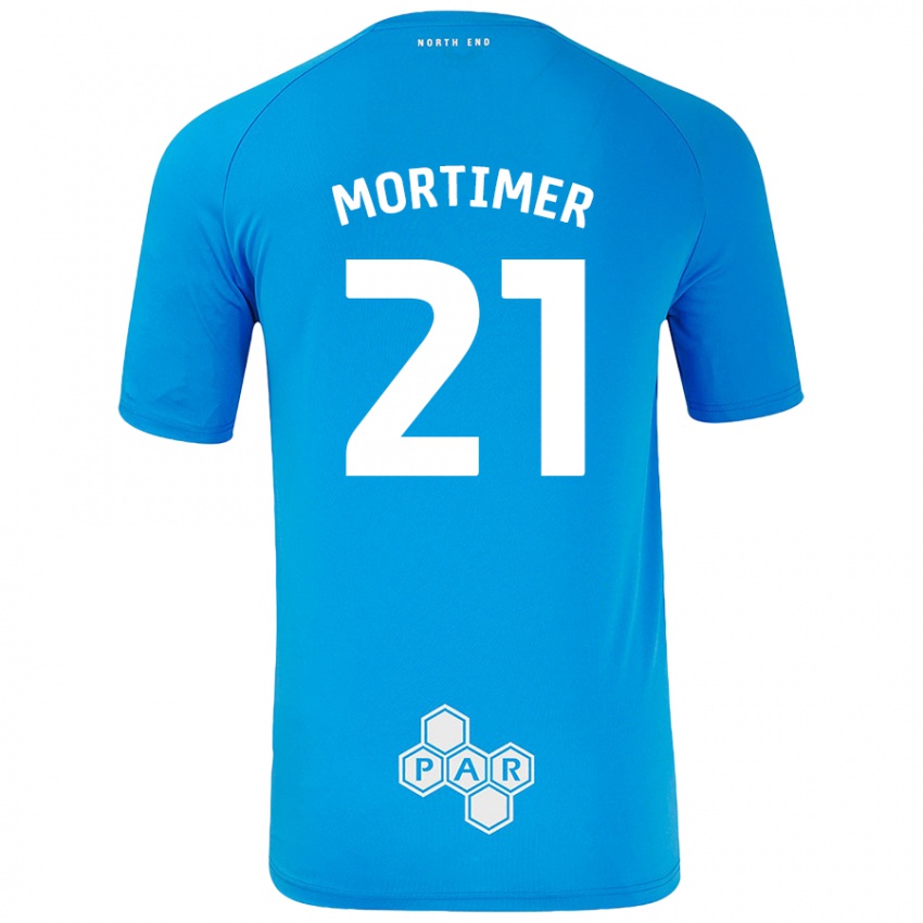 Niño Camiseta Jodie Mortimer #21 Azul Cielo 2ª Equipación 2024/25 La Camisa Chile