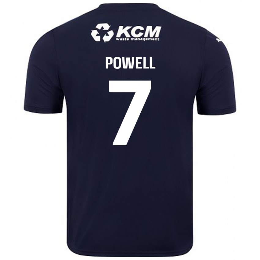 Niño Camiseta Joe Powell #7 Azul Marino 2ª Equipación 2024/25 La Camisa Chile