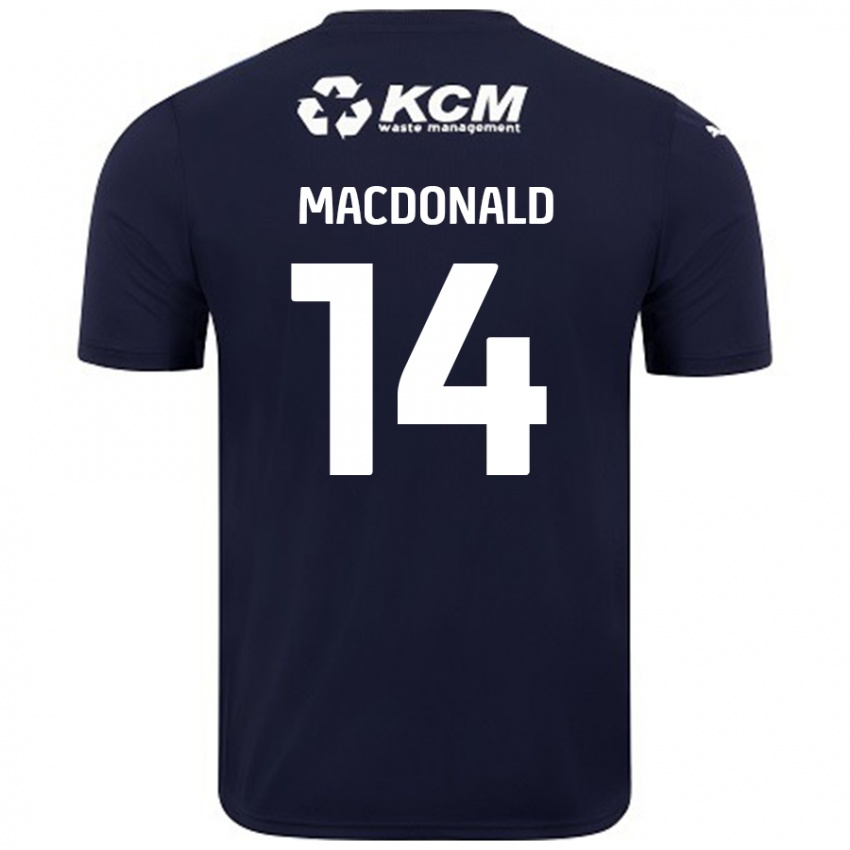 Niño Camiseta Alex Macdonald #14 Azul Marino 2ª Equipación 2024/25 La Camisa Chile