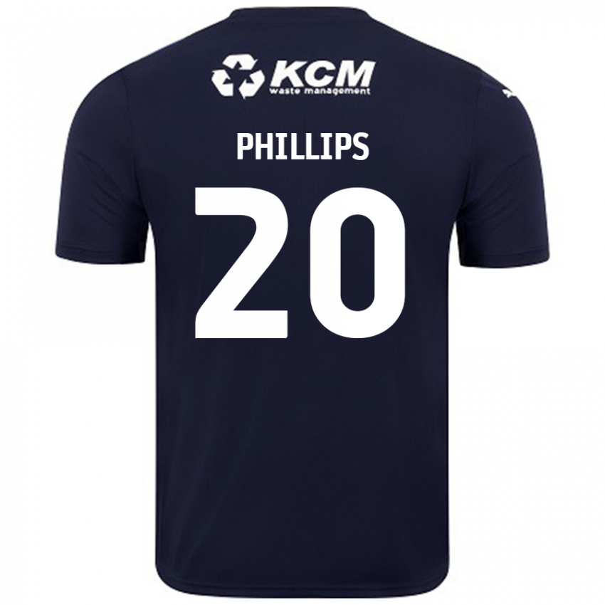 Niño Camiseta Dillon Phillips #20 Azul Marino 2ª Equipación 2024/25 La Camisa Chile