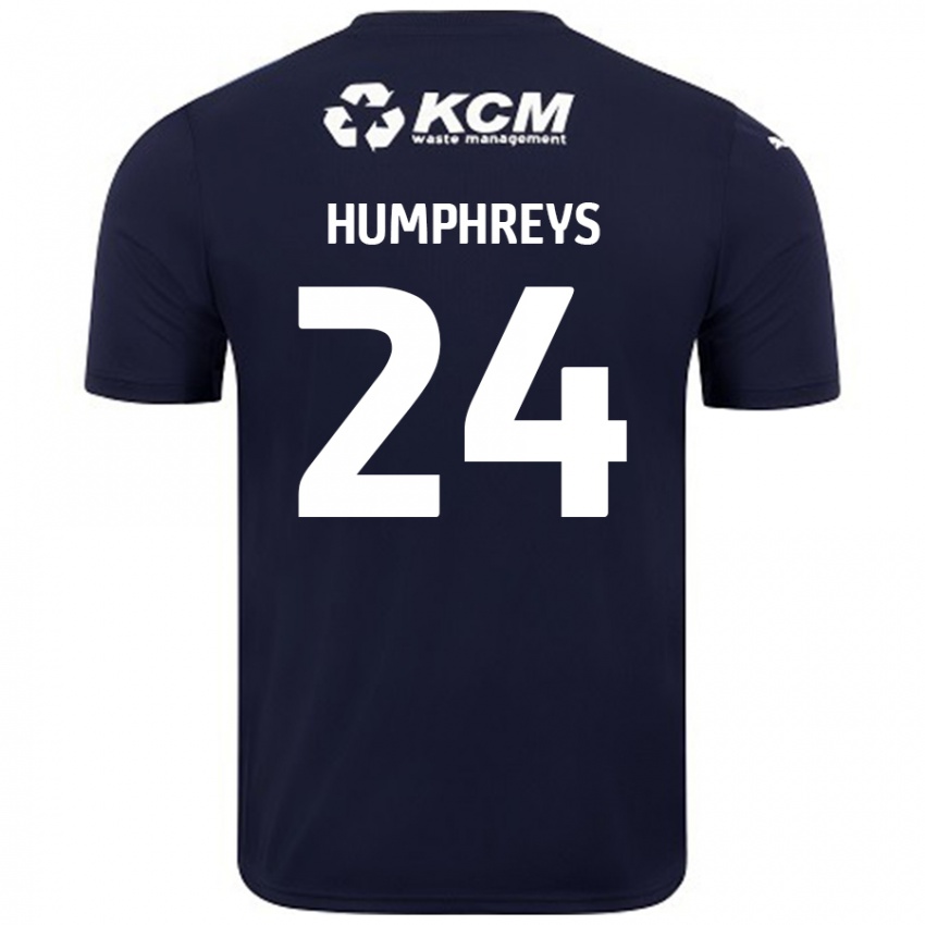 Niño Camiseta Cameron Humphreys #24 Azul Marino 2ª Equipación 2024/25 La Camisa Chile