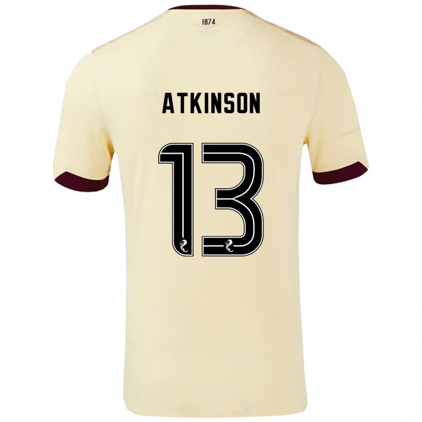 Niño Camiseta Nathaniel Atkinson #13 Crema Burdeos 2ª Equipación 2024/25 La Camisa Chile