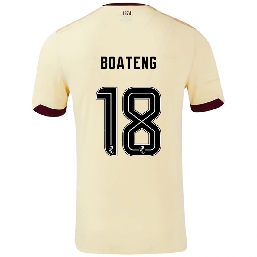 Niño Camiseta Malachi Boateng #18 Crema Burdeos 2ª Equipación 2024/25 La Camisa Chile