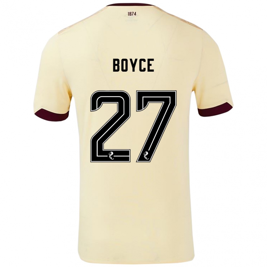 Niño Camiseta Liam Boyce #27 Crema Burdeos 2ª Equipación 2024/25 La Camisa Chile