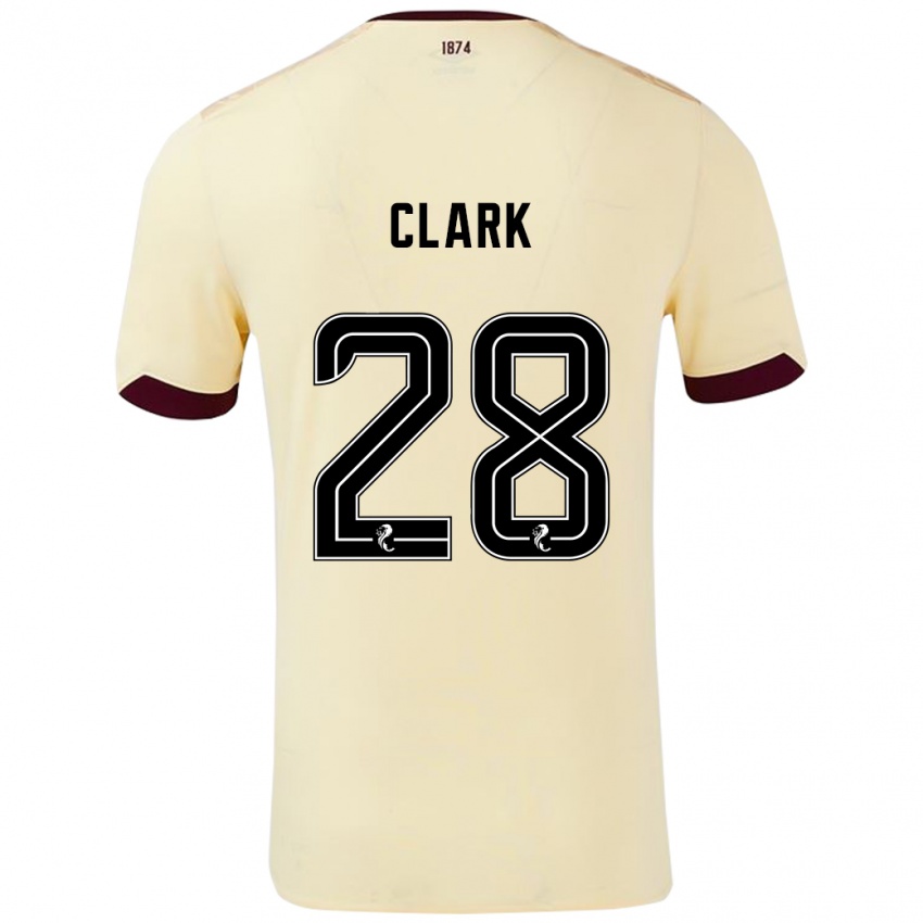 Niño Camiseta Zander Clark #28 Crema Burdeos 2ª Equipación 2024/25 La Camisa Chile