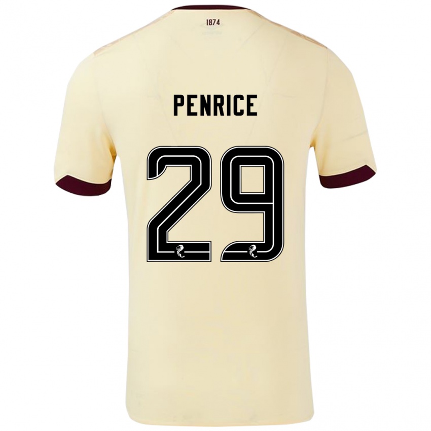 Niño Camiseta James Penrice #29 Crema Burdeos 2ª Equipación 2024/25 La Camisa Chile