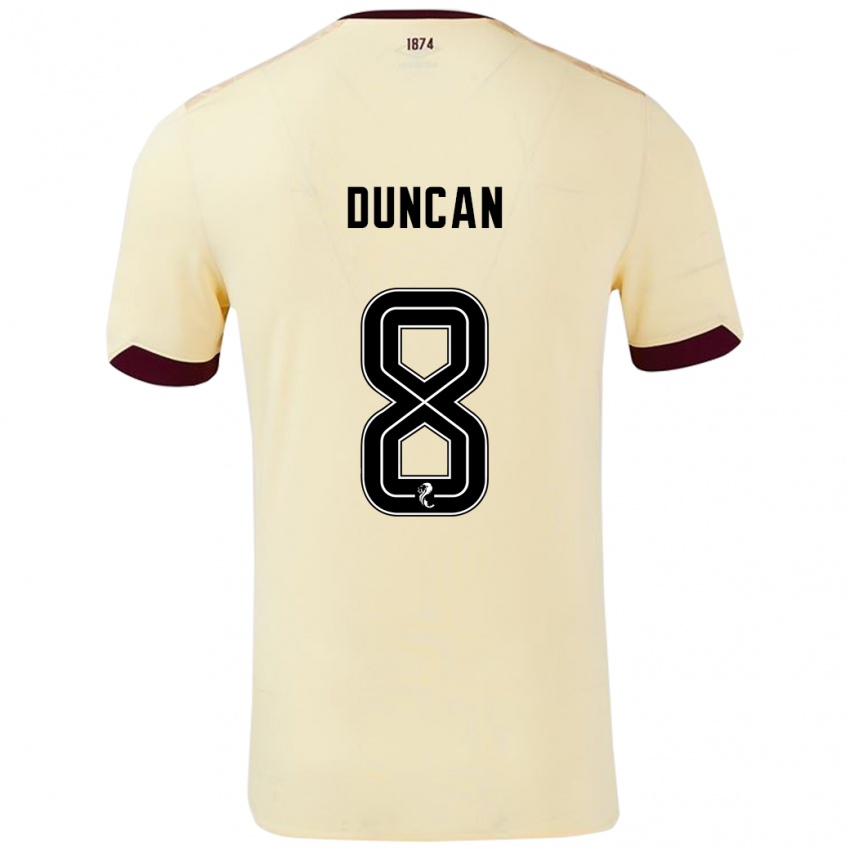 Niño Camiseta Ryan Duncan #8 Crema Burdeos 2ª Equipación 2024/25 La Camisa Chile