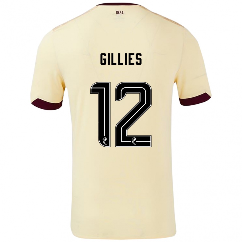 Niño Camiseta Matthew Gillies #12 Crema Burdeos 2ª Equipación 2024/25 La Camisa Chile