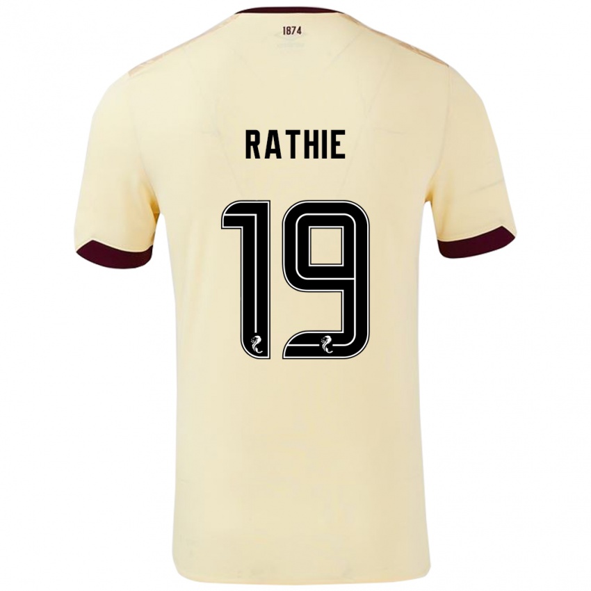 Niño Camiseta Luke Rathie #19 Crema Burdeos 2ª Equipación 2024/25 La Camisa Chile