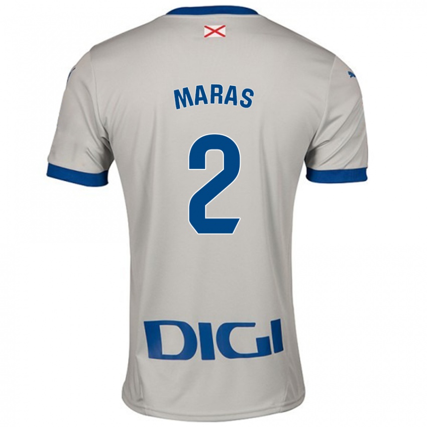 Niño Camiseta Nikola Maras #2 Gris Claro 2ª Equipación 2024/25 La Camisa Chile