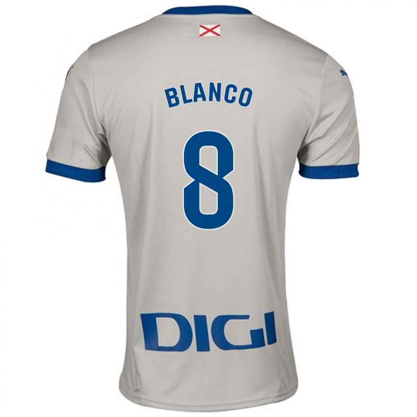 Niño Camiseta Antonio Blanco #8 Gris Claro 2ª Equipación 2024/25 La Camisa Chile