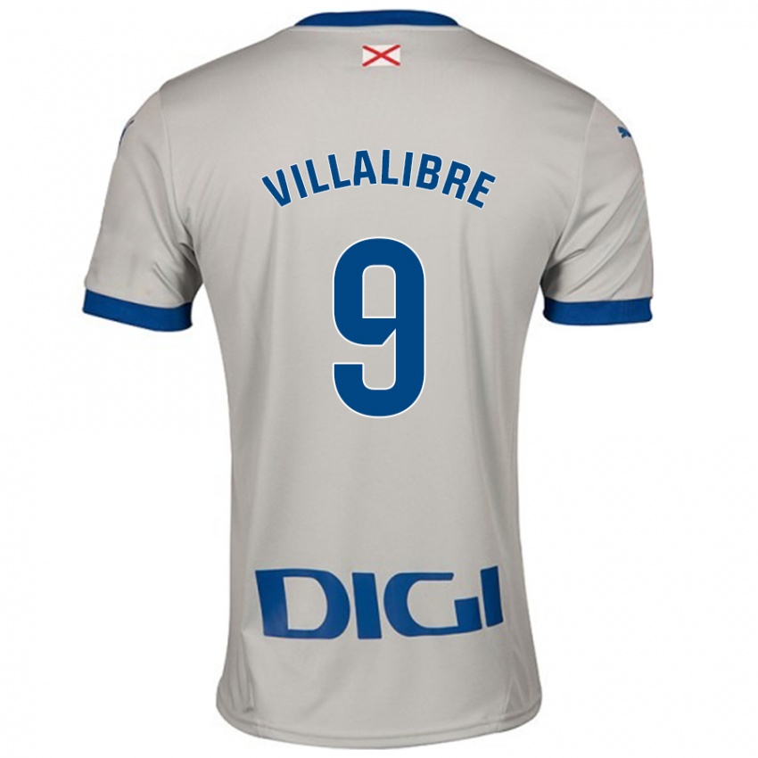 Niño Camiseta Asier Villalibre #9 Gris Claro 2ª Equipación 2024/25 La Camisa Chile