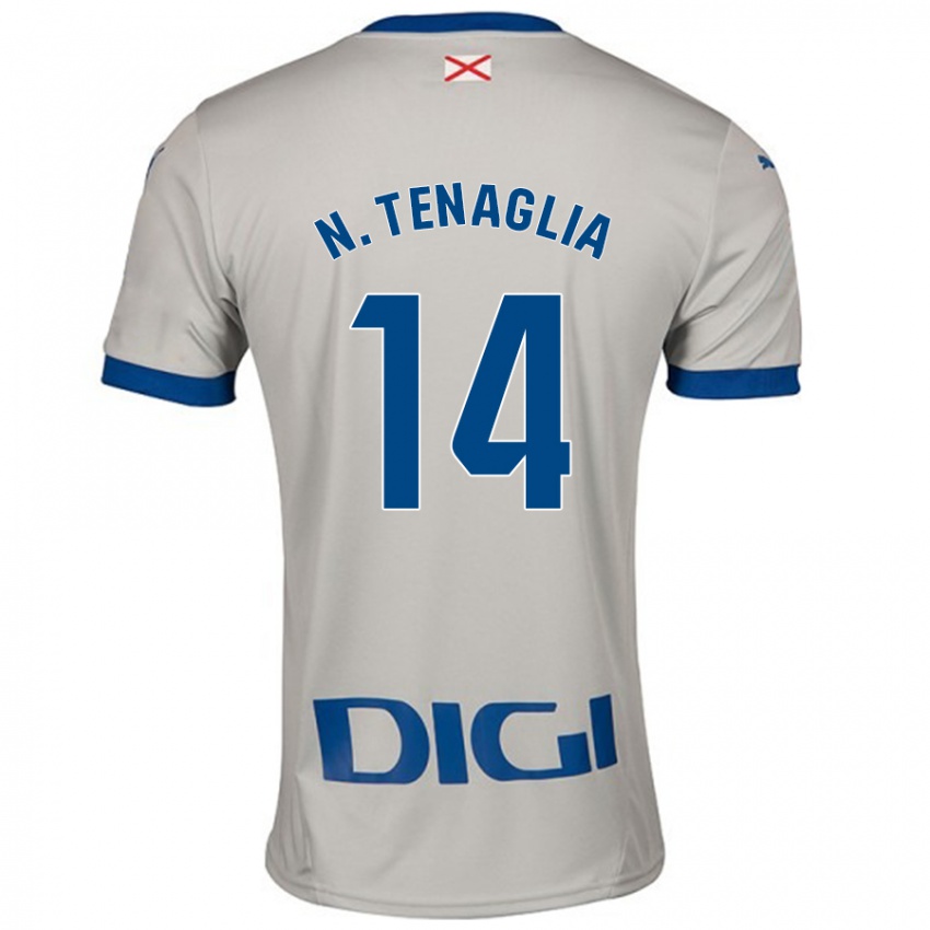 Niño Camiseta Nahuel Tenaglia #14 Gris Claro 2ª Equipación 2024/25 La Camisa Chile