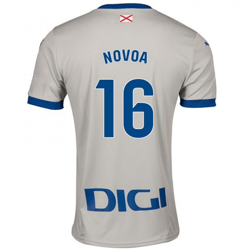 Niño Camiseta Hugo Novoa #16 Gris Claro 2ª Equipación 2024/25 La Camisa Chile