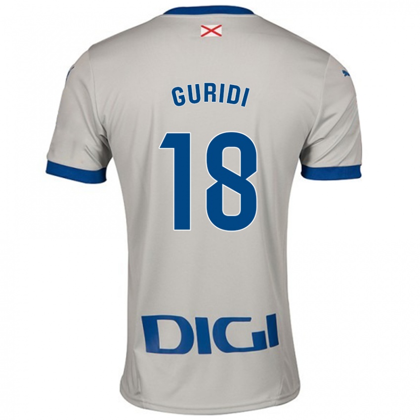 Niño Camiseta Jon Guridi #18 Gris Claro 2ª Equipación 2024/25 La Camisa Chile