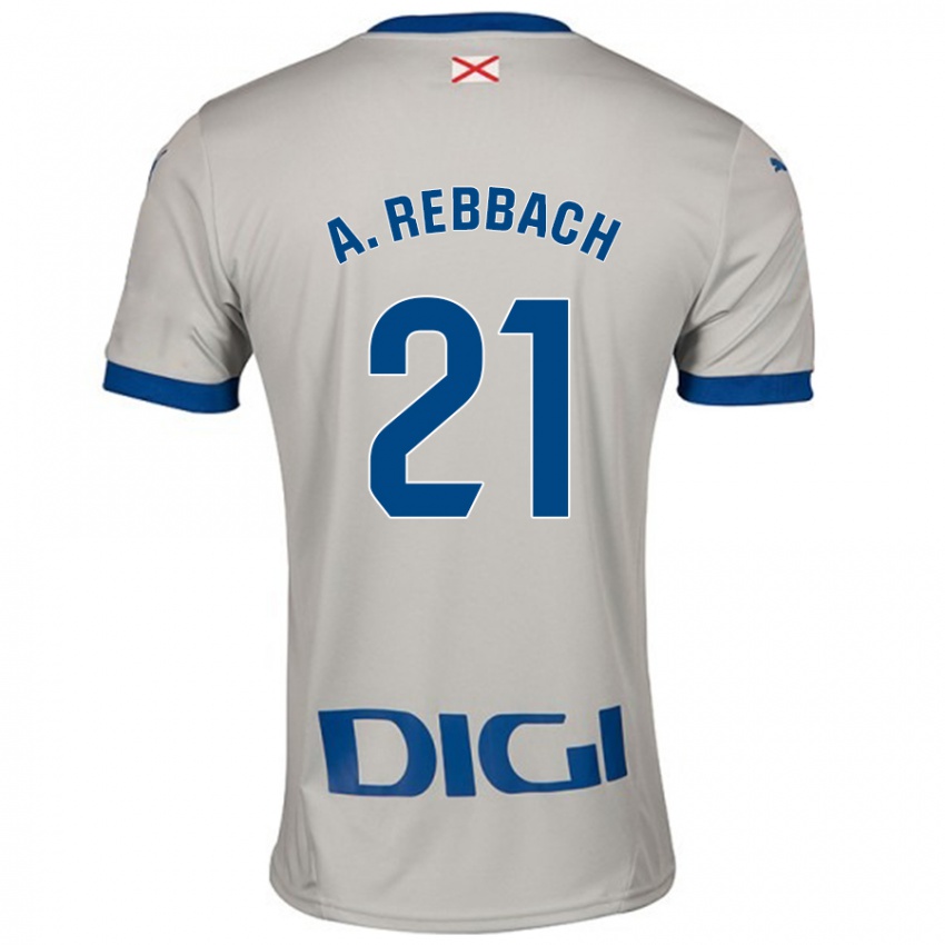 Niño Camiseta Abde Rebbach #21 Gris Claro 2ª Equipación 2024/25 La Camisa Chile