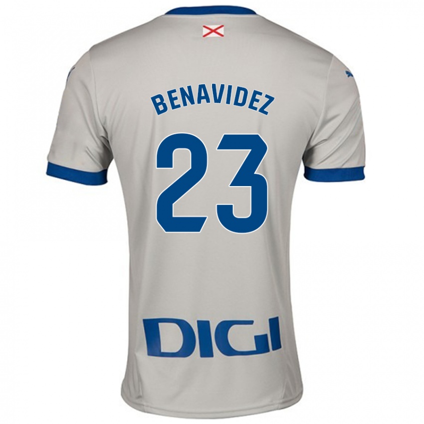 Niño Camiseta Carlos Benavidez #23 Gris Claro 2ª Equipación 2024/25 La Camisa Chile