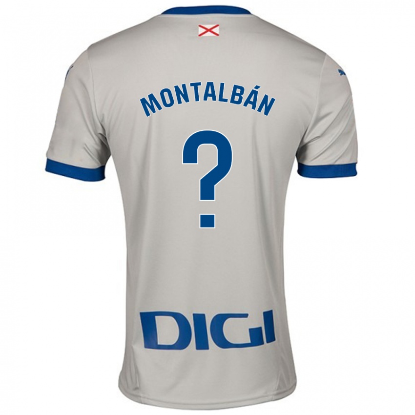 Niño Camiseta Enrique Montalbán #0 Gris Claro 2ª Equipación 2024/25 La Camisa Chile