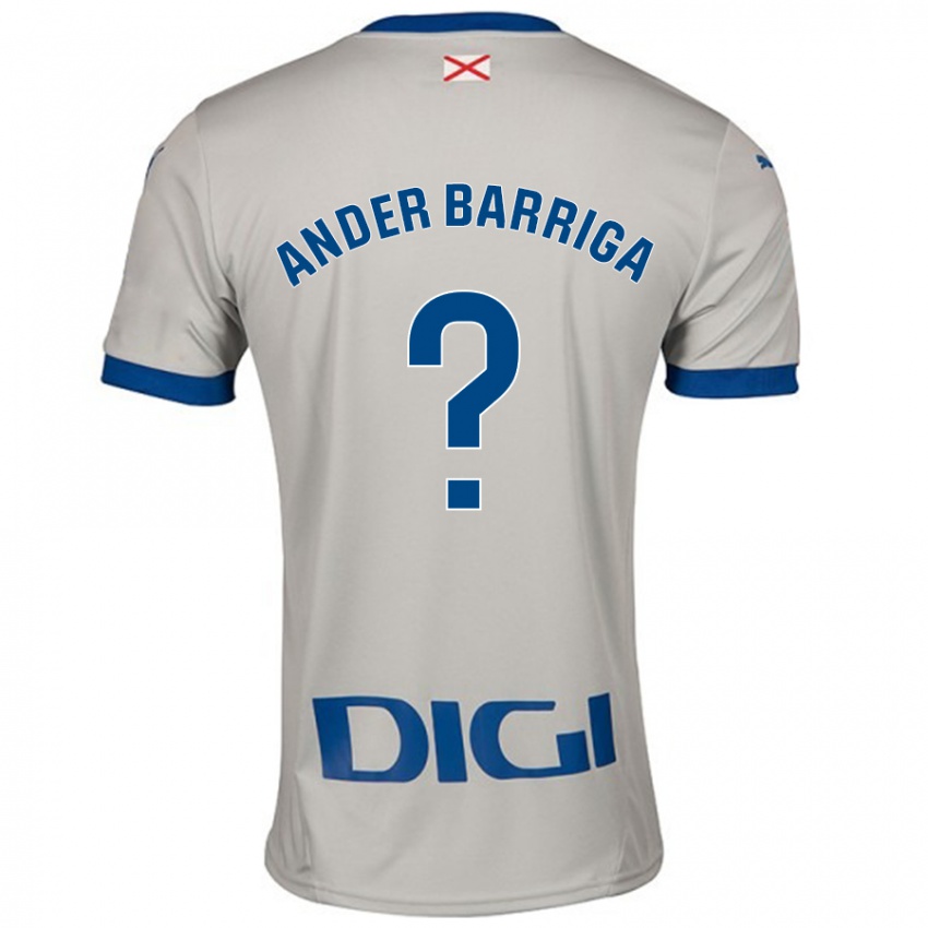 Niño Camiseta Jon Ander Barriga #0 Gris Claro 2ª Equipación 2024/25 La Camisa Chile