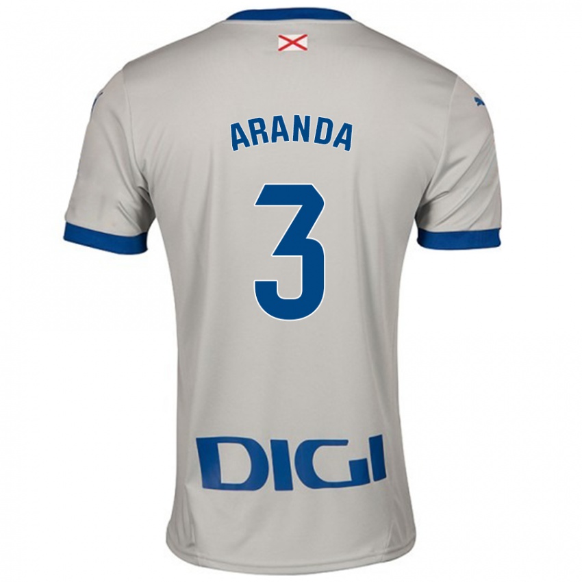 Niño Camiseta Miguel Aranda #3 Gris Claro 2ª Equipación 2024/25 La Camisa Chile