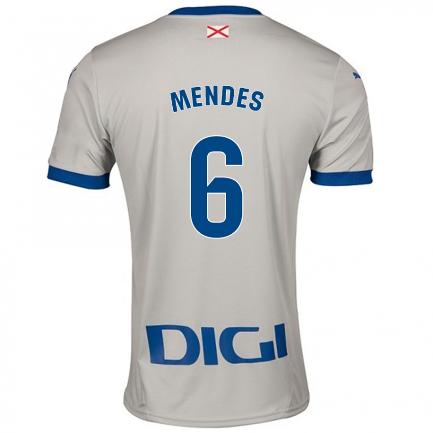 Niño Camiseta Tomás Mendes #6 Gris Claro 2ª Equipación 2024/25 La Camisa Chile