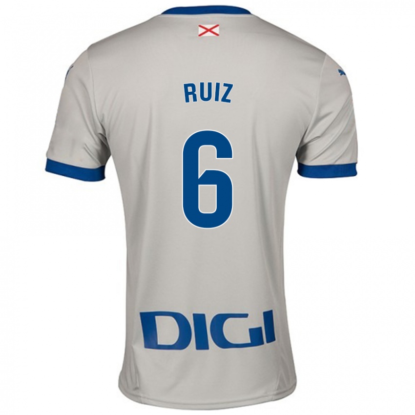 Niño Camiseta Markel Ruiz #6 Gris Claro 2ª Equipación 2024/25 La Camisa Chile