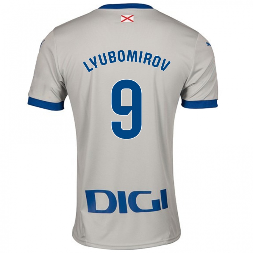 Niño Camiseta Daniel Lyubomirov #9 Gris Claro 2ª Equipación 2024/25 La Camisa Chile