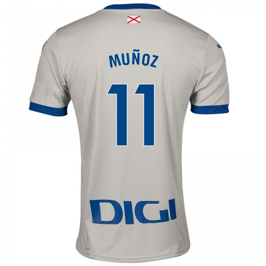 Niño Camiseta Egoitz Muñoz #11 Gris Claro 2ª Equipación 2024/25 La Camisa Chile