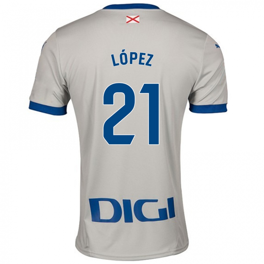 Niño Camiseta Juanma López #21 Gris Claro 2ª Equipación 2024/25 La Camisa Chile