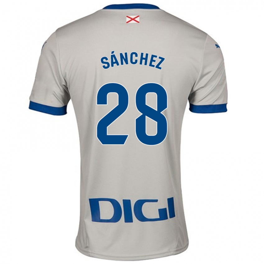 Niño Camiseta Ander Sánchez #28 Gris Claro 2ª Equipación 2024/25 La Camisa Chile