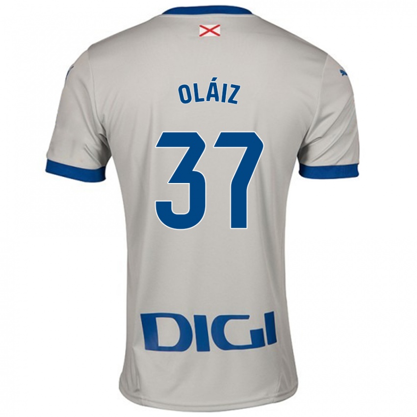 Niño Camiseta Xanet Oláiz #37 Gris Claro 2ª Equipación 2024/25 La Camisa Chile