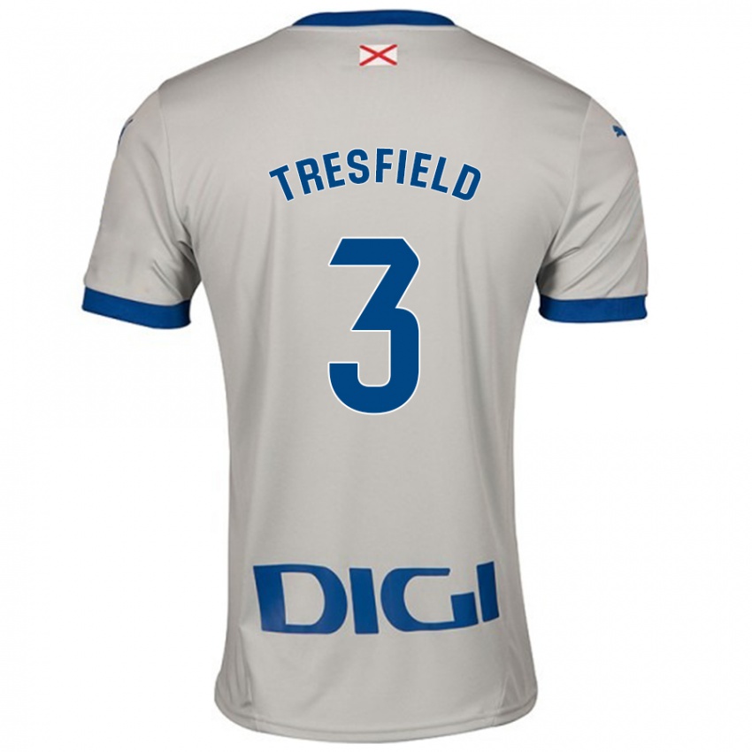 Niño Camiseta Laurène Tresfield #3 Gris Claro 2ª Equipación 2024/25 La Camisa Chile