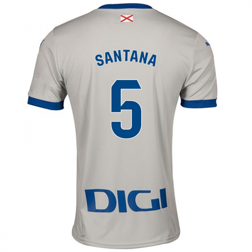 Niño Camiseta Vanesa Santana #5 Gris Claro 2ª Equipación 2024/25 La Camisa Chile