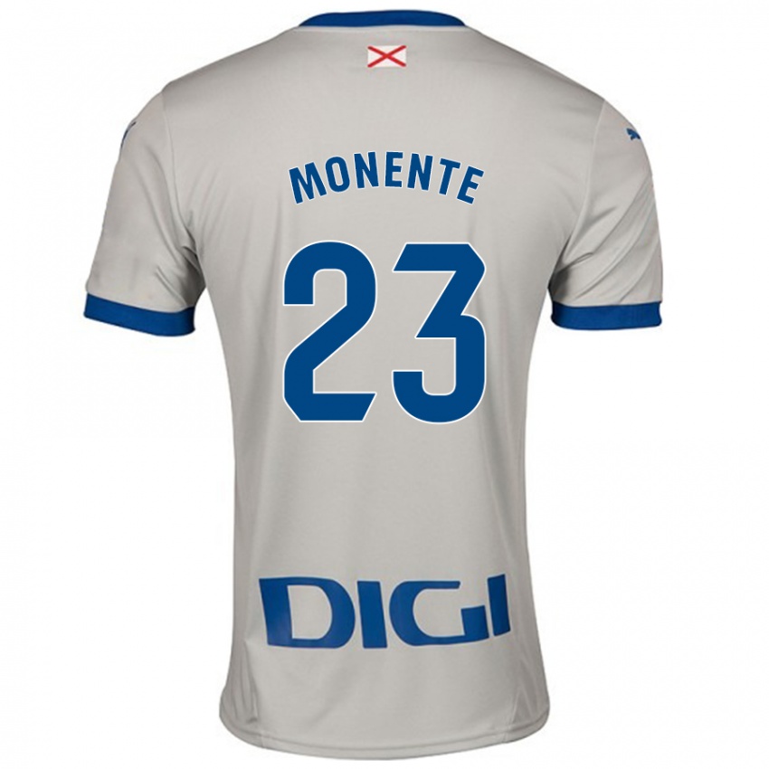 Niño Camiseta Leyre Monente #23 Gris Claro 2ª Equipación 2024/25 La Camisa Chile