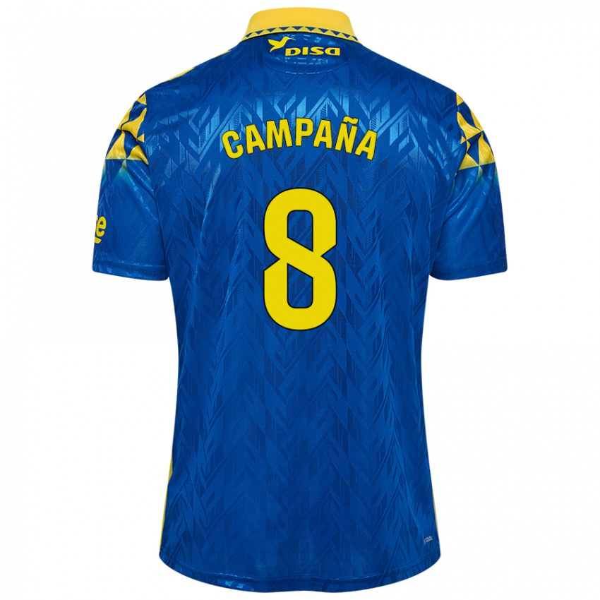 Niño Camiseta José Campaña #8 Azul Amarillo 2ª Equipación 2024/25 La Camisa Chile