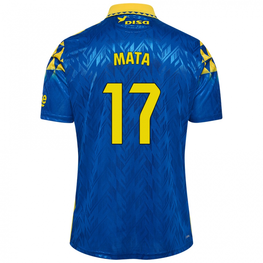 Niño Camiseta Jaime Mata #17 Azul Amarillo 2ª Equipación 2024/25 La Camisa Chile