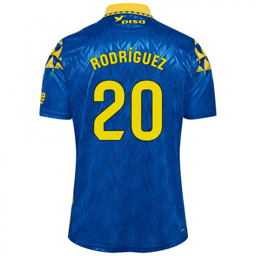 Niño Camiseta Kirian Rodríguez #20 Azul Amarillo 2ª Equipación 2024/25 La Camisa Chile