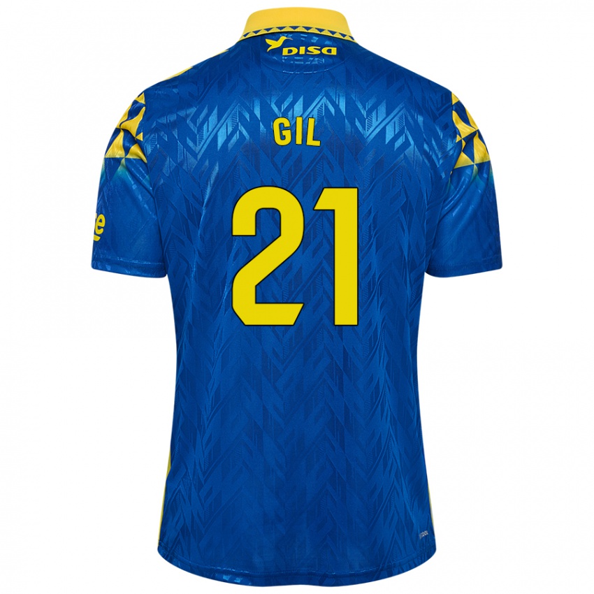 Niño Camiseta Iván Gil #21 Azul Amarillo 2ª Equipación 2024/25 La Camisa Chile