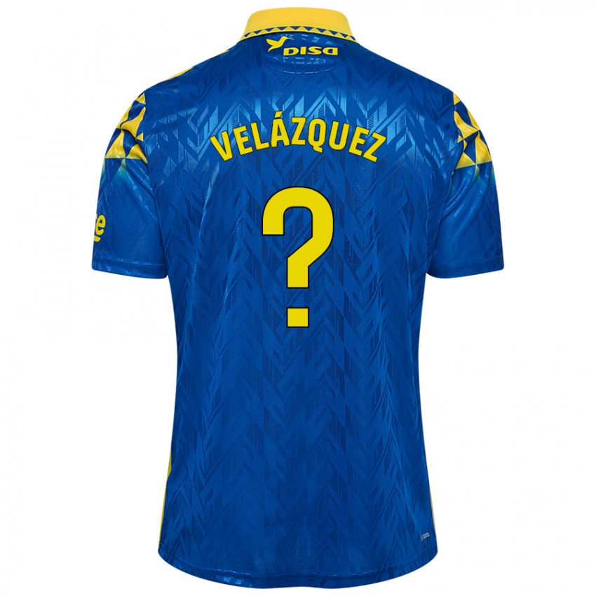 Niño Camiseta Brian Velázquez #0 Azul Amarillo 2ª Equipación 2024/25 La Camisa Chile