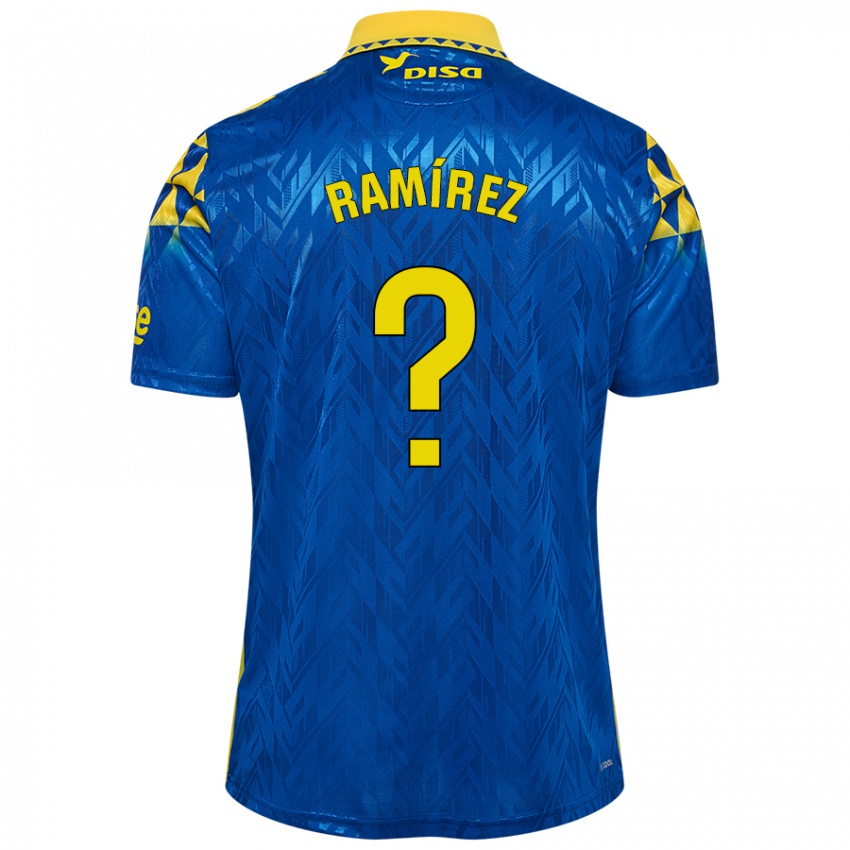 Niño Camiseta Daniel Ramírez #0 Azul Amarillo 2ª Equipación 2024/25 La Camisa Chile