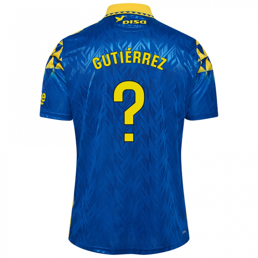 Niño Camiseta Marco Gutiérrez #0 Azul Amarillo 2ª Equipación 2024/25 La Camisa Chile