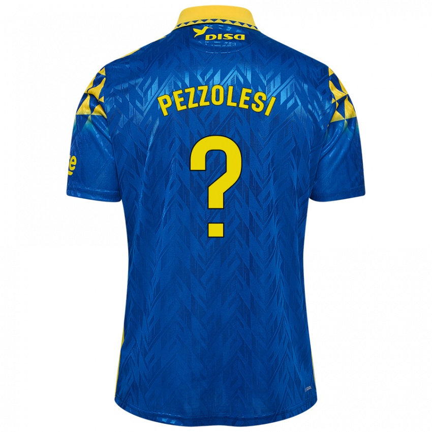 Niño Camiseta Valentín Pezzolesi #0 Azul Amarillo 2ª Equipación 2024/25 La Camisa Chile