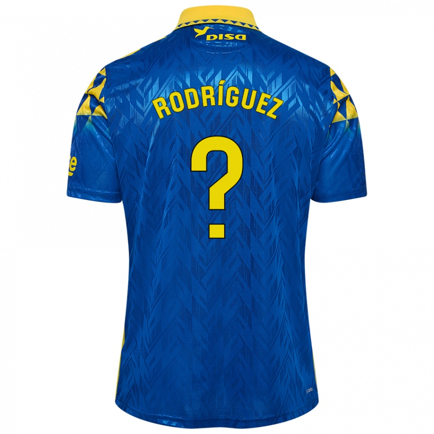 Niño Camiseta David Rodríguez #0 Azul Amarillo 2ª Equipación 2024/25 La Camisa Chile