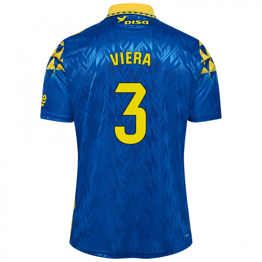 Niño Camiseta Óliver Viera #3 Azul Amarillo 2ª Equipación 2024/25 La Camisa Chile