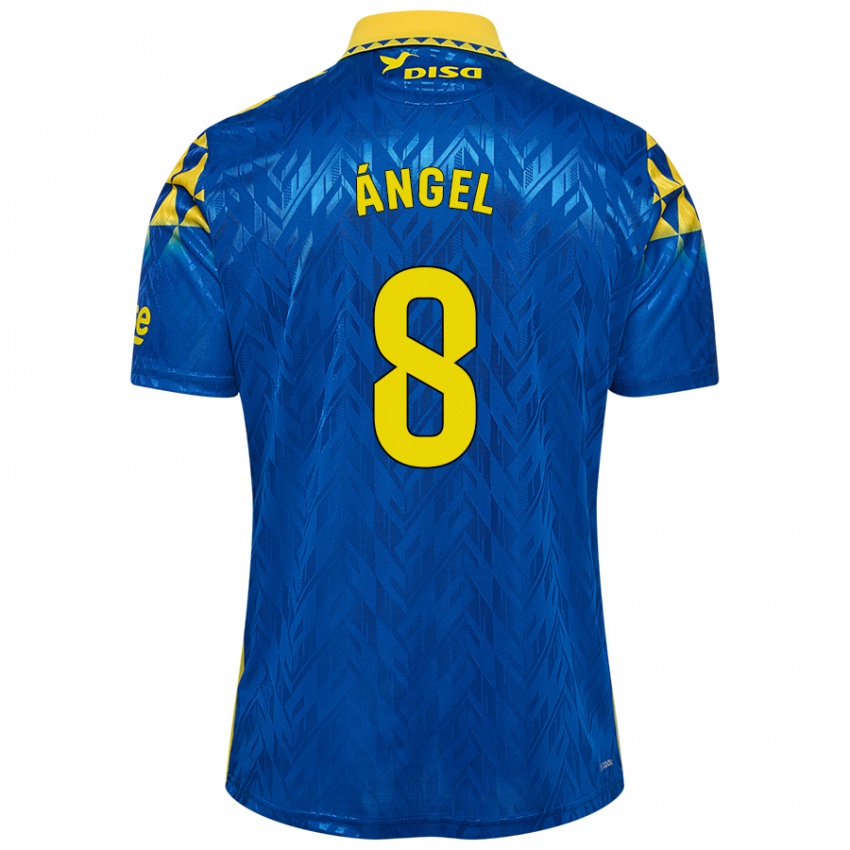 Niño Camiseta José Ángel #8 Azul Amarillo 2ª Equipación 2024/25 La Camisa Chile