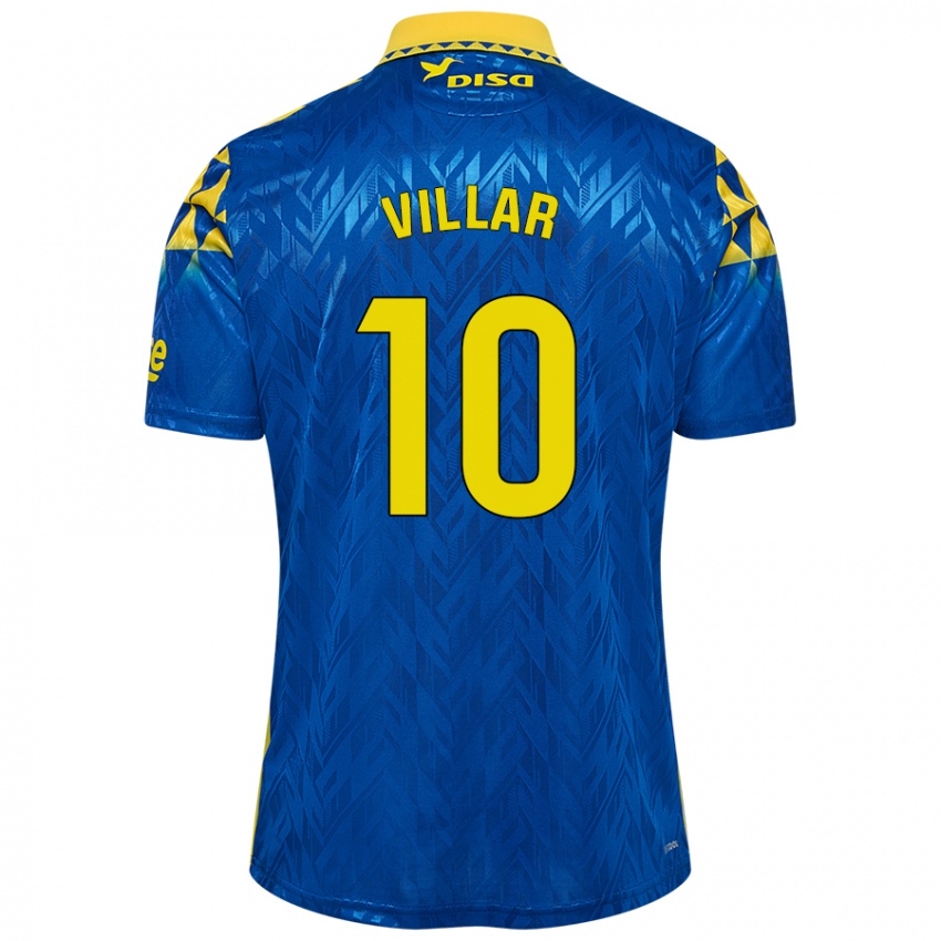 Niño Camiseta Andy Villar #10 Azul Amarillo 2ª Equipación 2024/25 La Camisa Chile