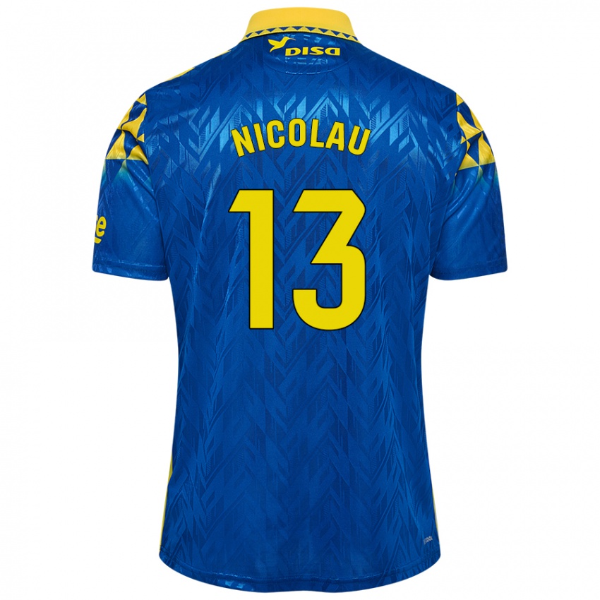 Niño Camiseta Nacho Nicolau #13 Azul Amarillo 2ª Equipación 2024/25 La Camisa Chile